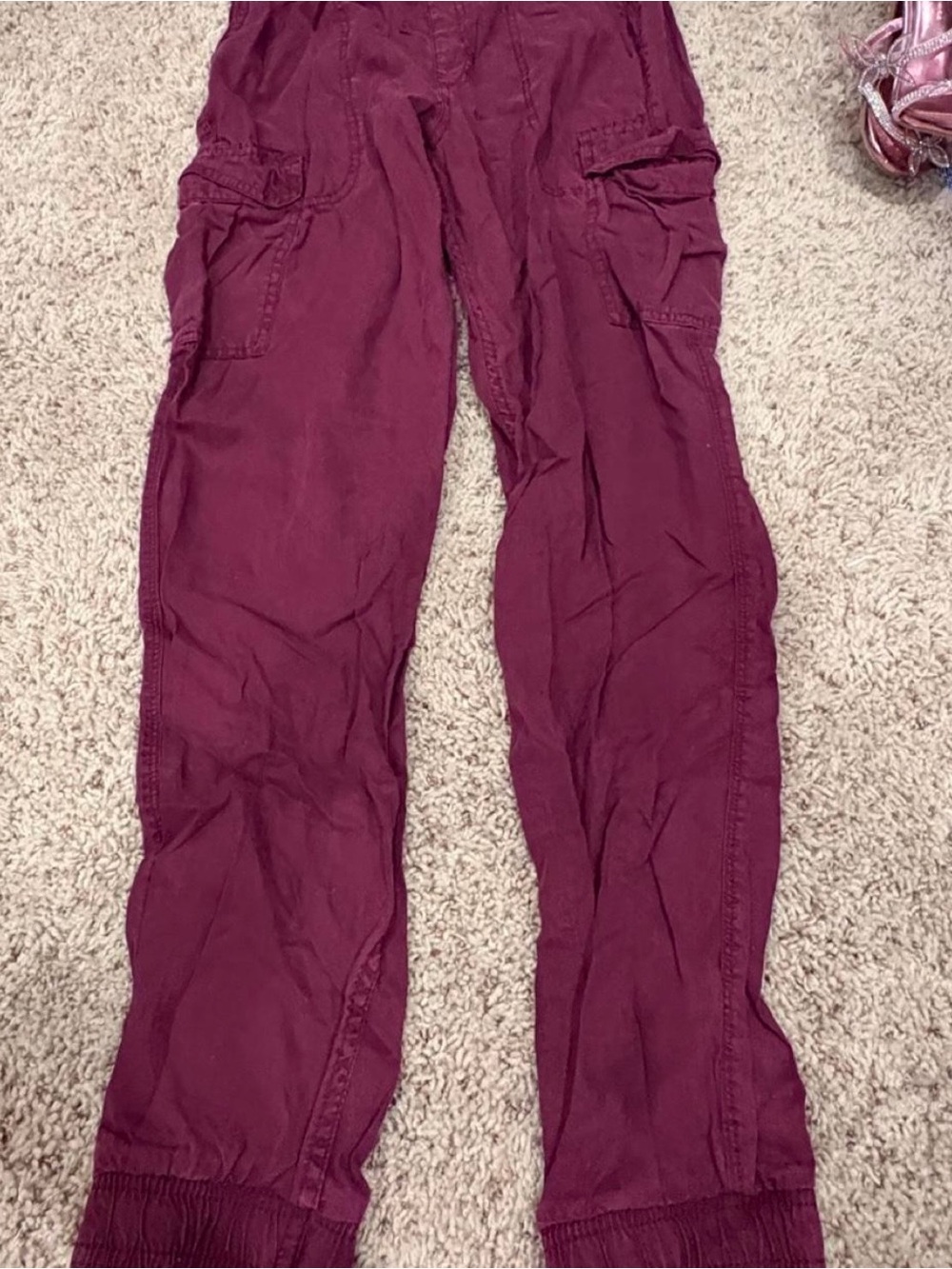 Woman’s Cargo Jogger Pants - Maroon